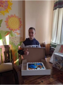 boy with cake